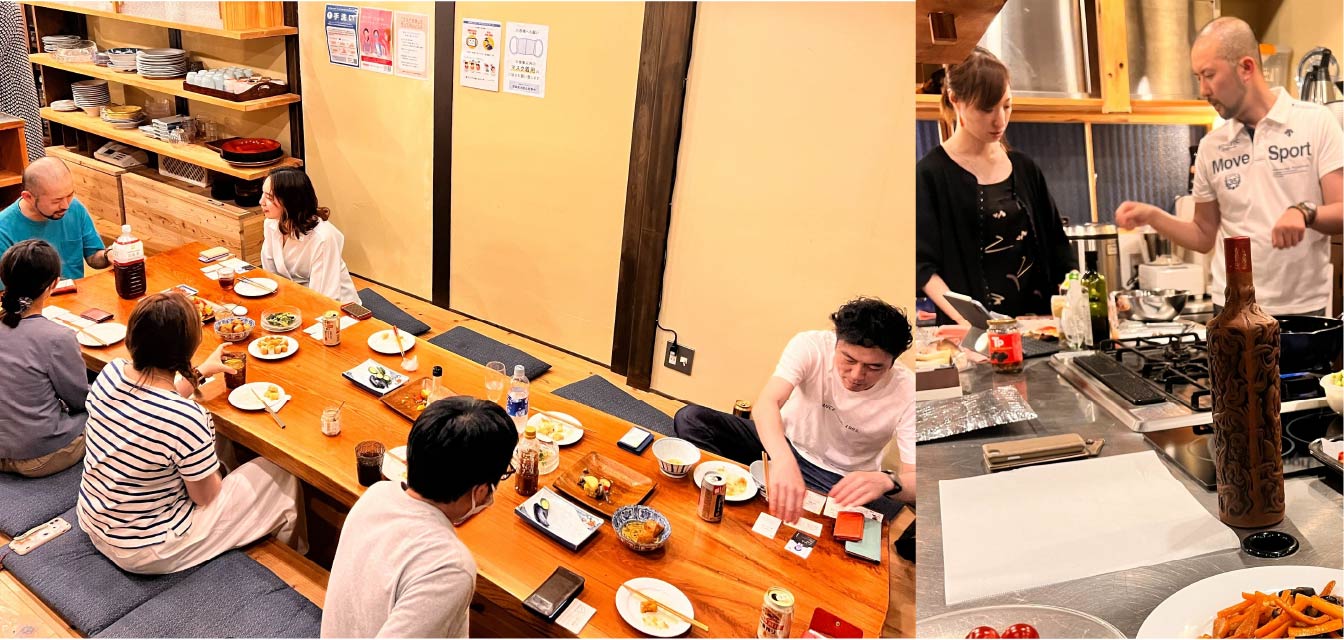 「タコアシ会」の様子。参加者は紹介したい人を1人連れて行くルールで、自己紹介だけではなく、その人を他社紹介するなど趣向を凝らした内容。